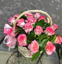 Цветочная композиция из Розы в корзине #REPLACE_PRED# Ясногорске Тульской области